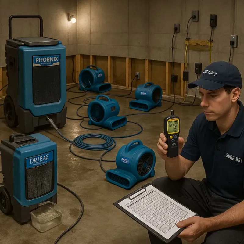 Structural Drying and Dehumidification process in Mercerville, NJ
